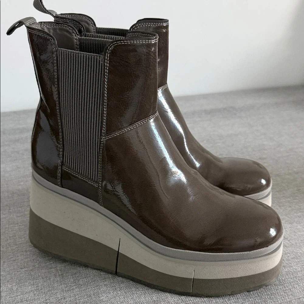 Naked Feet Guild Chelsea Platform Ankle Boots in mud